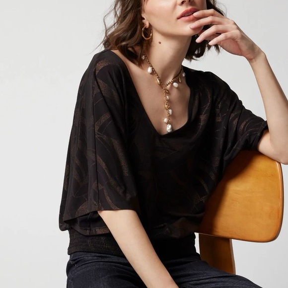 WHBM MATTE DUAL NECKLINE JERSEY KIMONO TOP - Picture 2 of 11